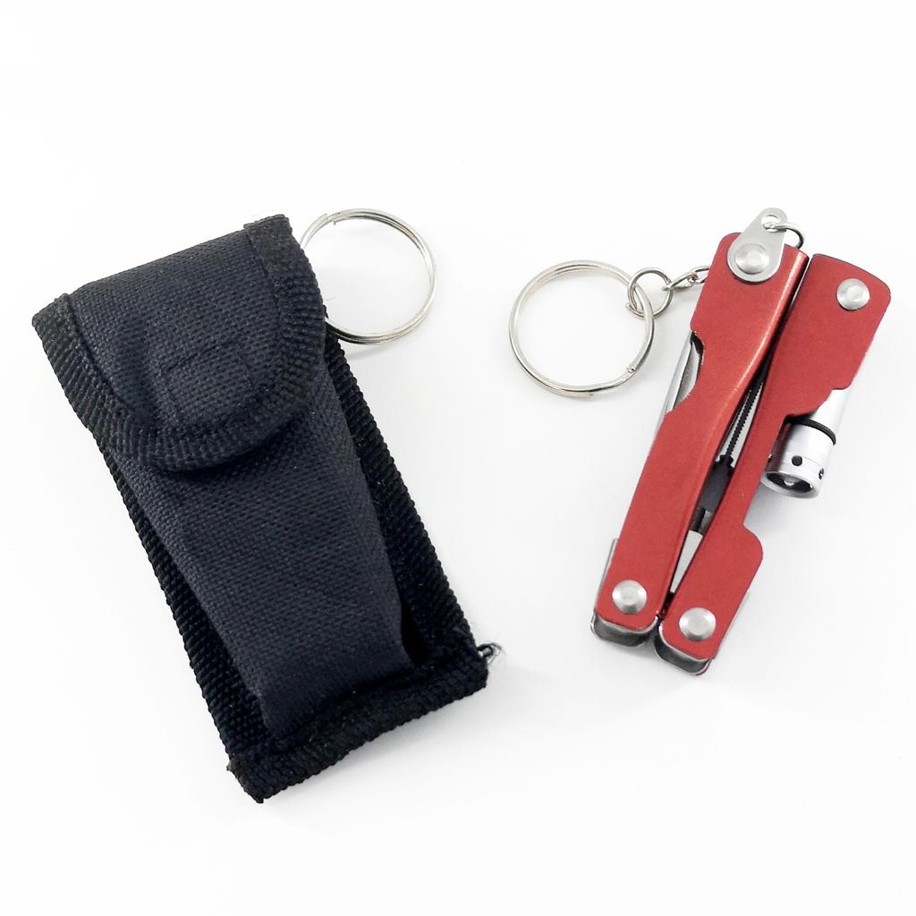 3CR13 Stainless Steel Multi Pliers 9 In 1 Functions Aluminum Alloy Multitool Mini Outdoor Camping Gear LED Plier