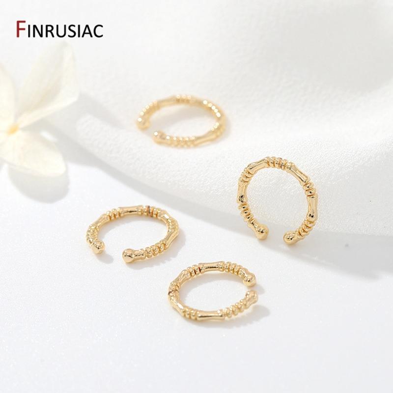 

New Fashion 14K Gold Plated Brass Ear Clips Without Piercing For Women Ear Cuff Clip Earrings Wedding Jewelry Party Gift