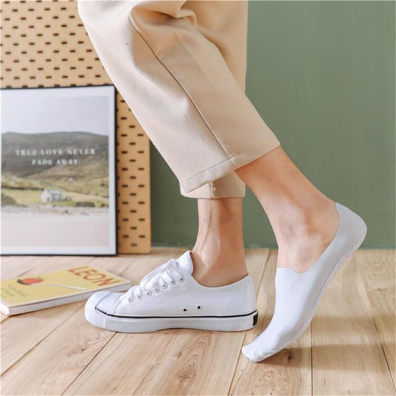 6 Pcs=3 Pairs Ultra-thin Men's Summer Ice Silk Boat Socks Male Shallow Mouth Silicone Invisible Socks Cotton Bottom