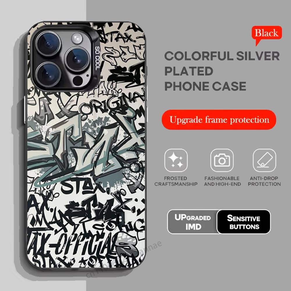 Graffiti Phone Case for iPhone 15 16 Pro Max  Air SE 11 13 Pro 14 Plus 12 11Pro 15Pro Max 16e Cover