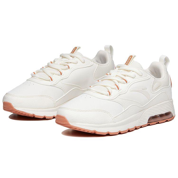 Anta Training Series Shock Absorbing Non-Slip Low-Top Training Shoes Women Sneakers White Brown 122047775-5