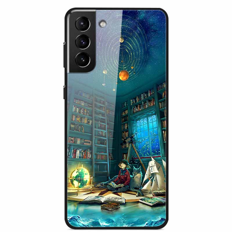 For Samsung S22 5G Cases S22Plus S22Ultra 5G Tempered Glass Hard Back Cover for Samsung Galaxy S22 Plus Case S22Ultra S22+ Cover