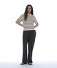 PARTIMENTO WOMEN Double Layered Stripe Polo Tee_Beige
