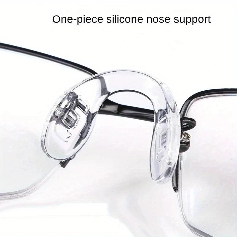4Pcs Colored U Silicone Conjoined Siamese Saddle Eyeglass Soft Nose Pads for Insert On Glasses Translucent Anti-Slip Nose Pad