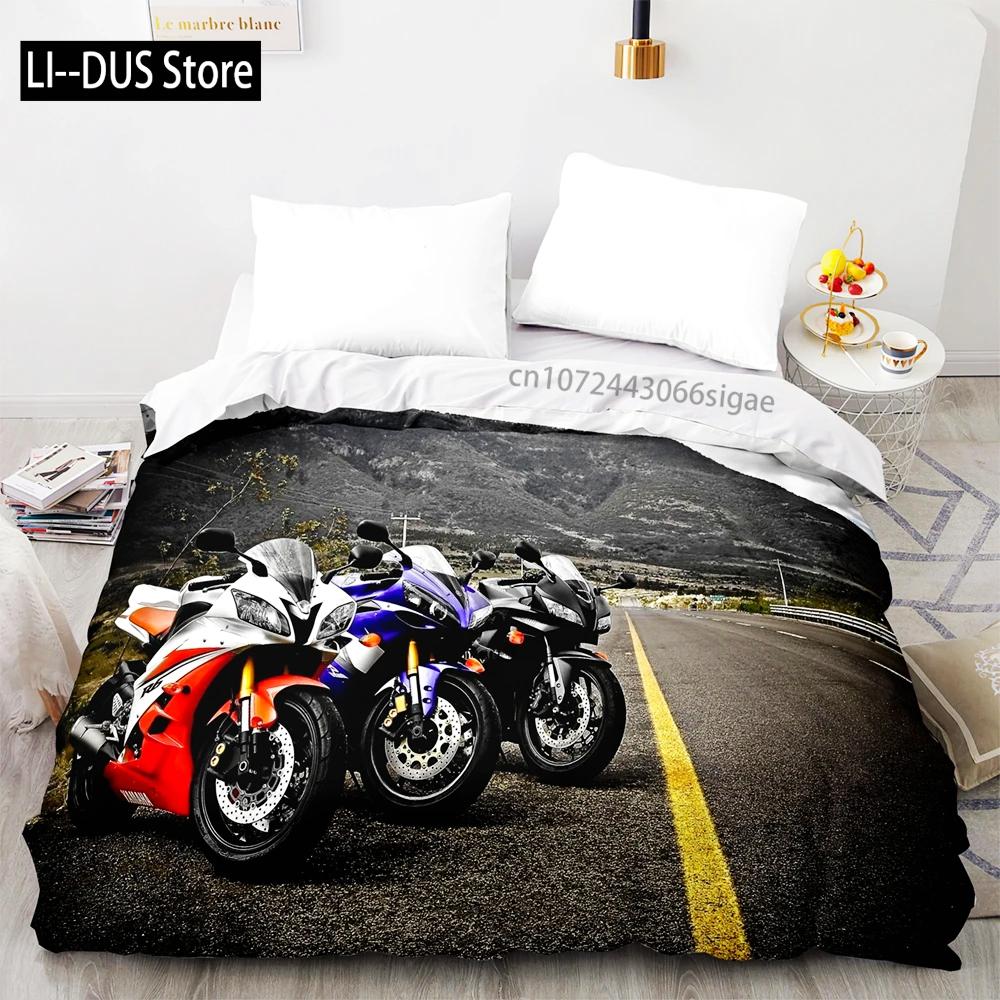 3D Print Cool Motorcycle Bedding Set Single Twin Full Queen King Size Bed Set Aldult Kid Bedroom Duvetcover Sets With Pillowcase