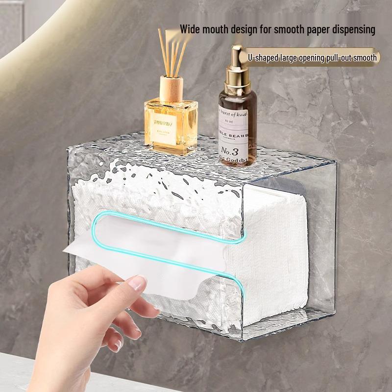 Transparent Wall-Mounted Luxury Towel & Tissue Dispenser for Kitchen/Bathroom