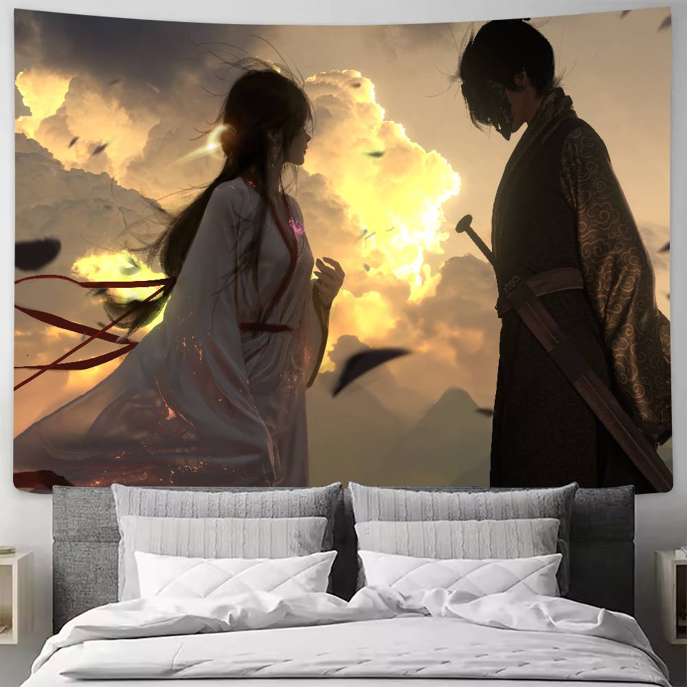 Fashion Hot Cool Video Game Where Winds Meet Tapestry Wall Hanging Wall Rugs Dorm Decor Blanket Camping Decoration Tapestry