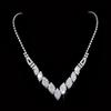 Stil Strass Damen Halskette Hängeohrringe Braut Hochzeit Schmuckset Wassertropfen Ohrringe