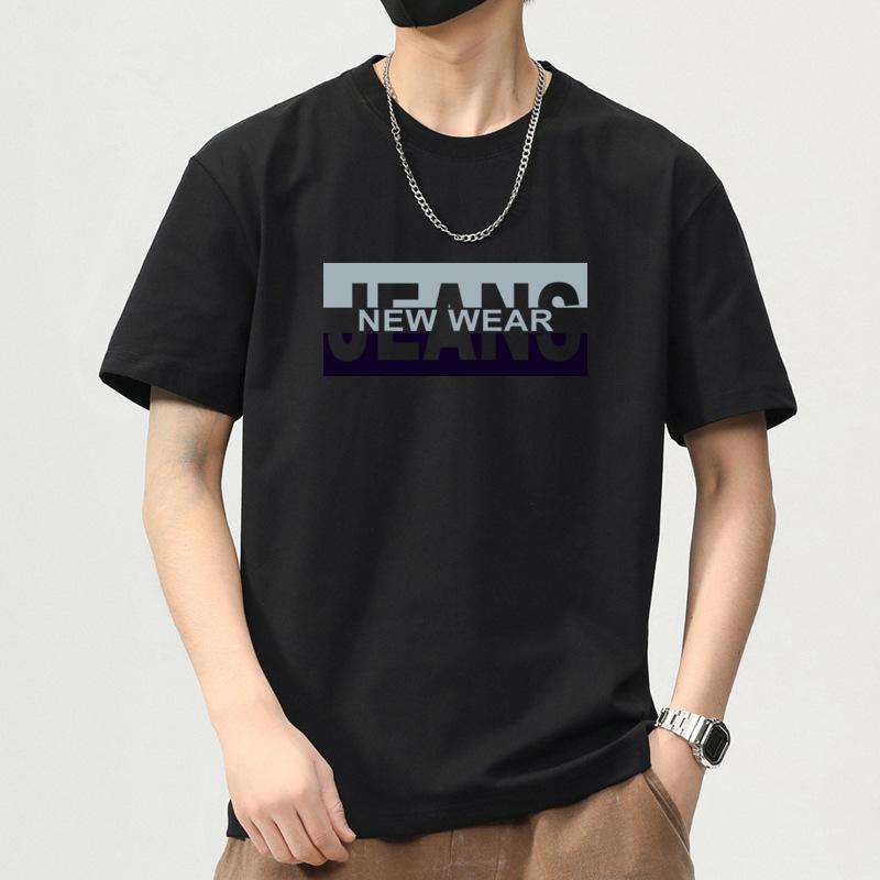 Updated Summer Mens Round Neck Printed Short-sleeved T-shirt Thin Leisure Youth Half-sleeved Blouse