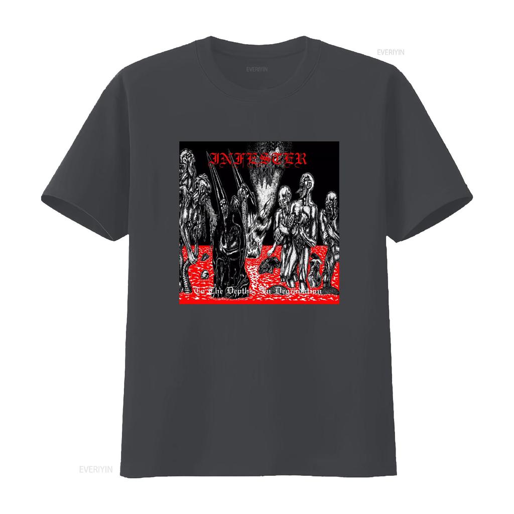 Infester T Shirt Death Metal Inspired Design with Depths Degradation Theme Perfect for Metalheads vintage Washed Comfortable