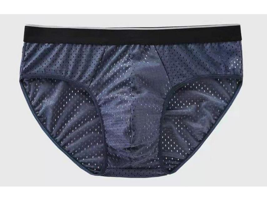 Men's Breathable Mesh Ice Silk Underwear with Cotton Inner Crotch