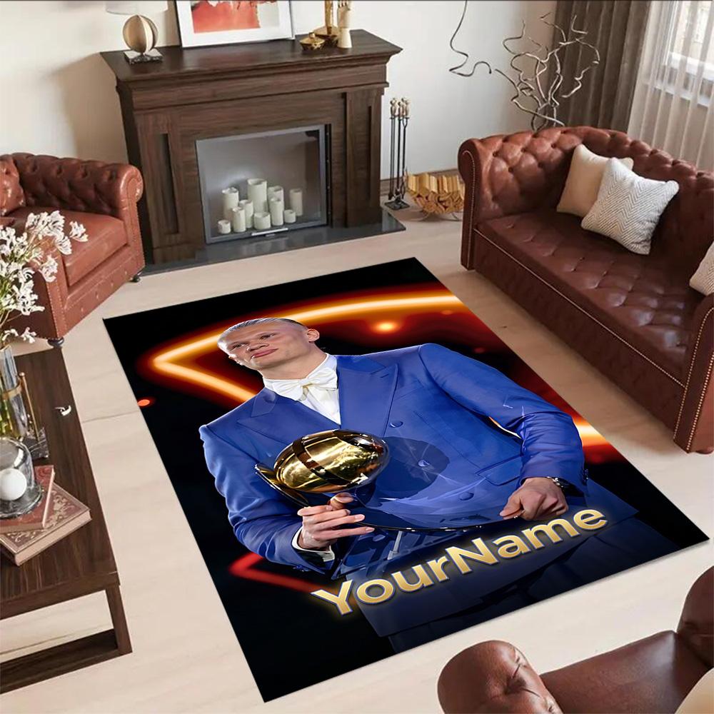 Haaland 28 Personalized Name Area Rug Perfect for Game Room Entryway Decorate Room Playrooms Anti-slip Rug Decorate Offices
