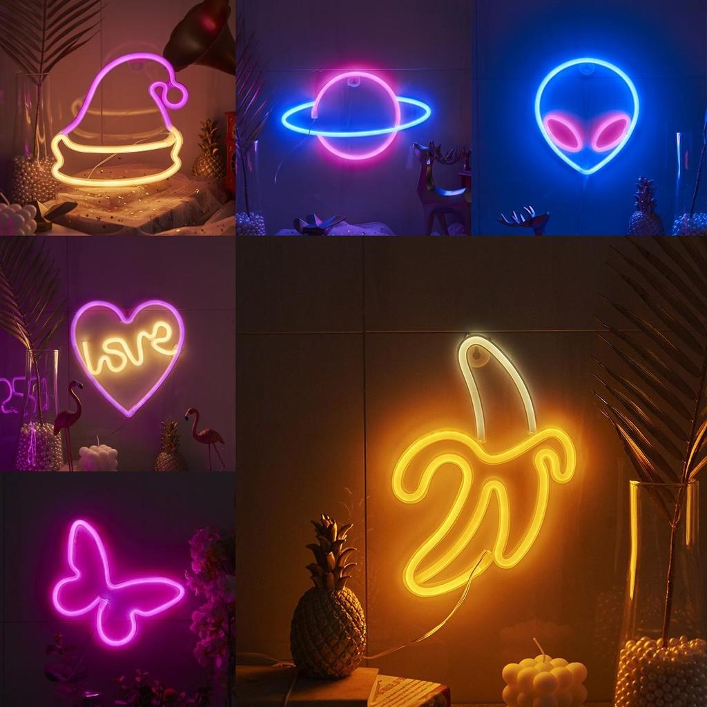 Whimsical Led Butterfly Alien Planet Night Light Charming Neon Decorative Lamp
