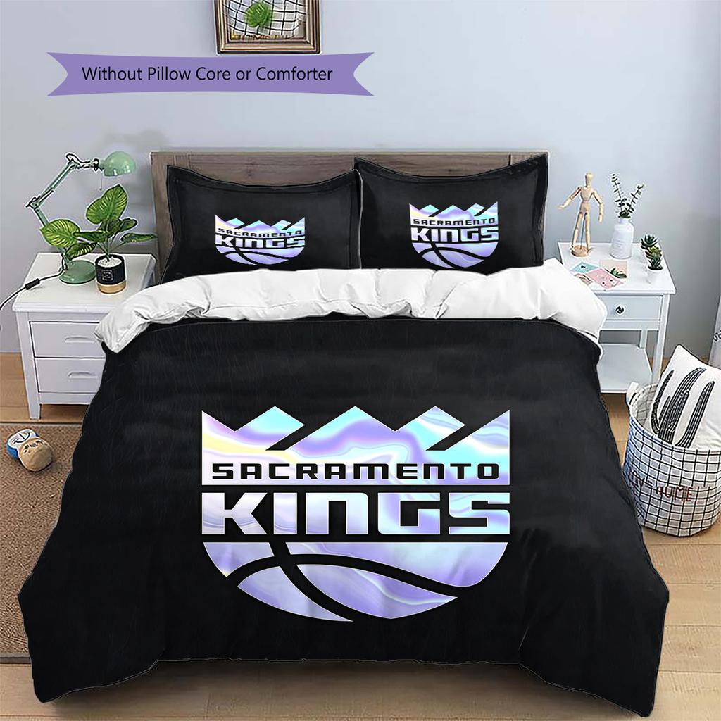 Sacramento Kings Pattern Bedding Quilt Set Home Decoration Gift (1 * duvet cover + 2 * pillowcase without core)