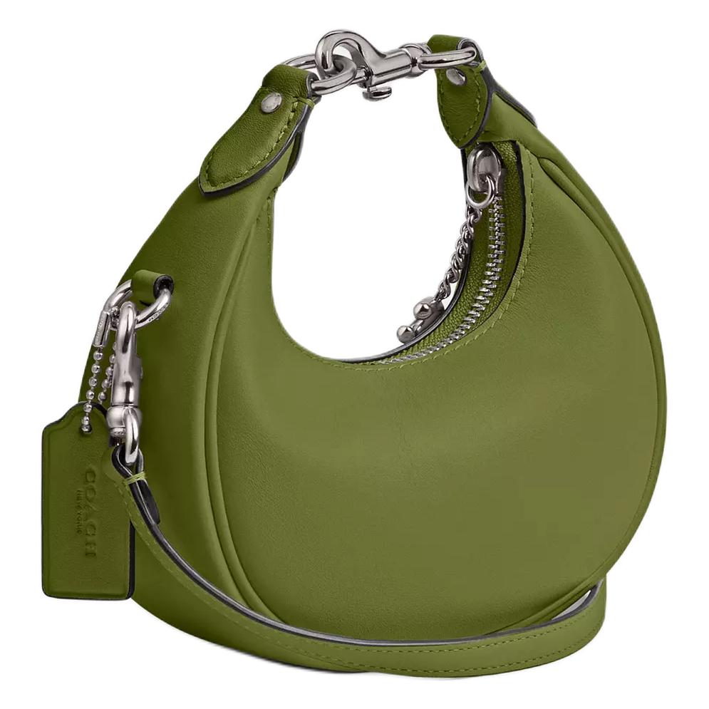Coach Jonie 15 Removable Shoulder Strap Top Zip Closure Leather Crescent Bag Mini Women Handbags Gray-Green CR508-LHX1J