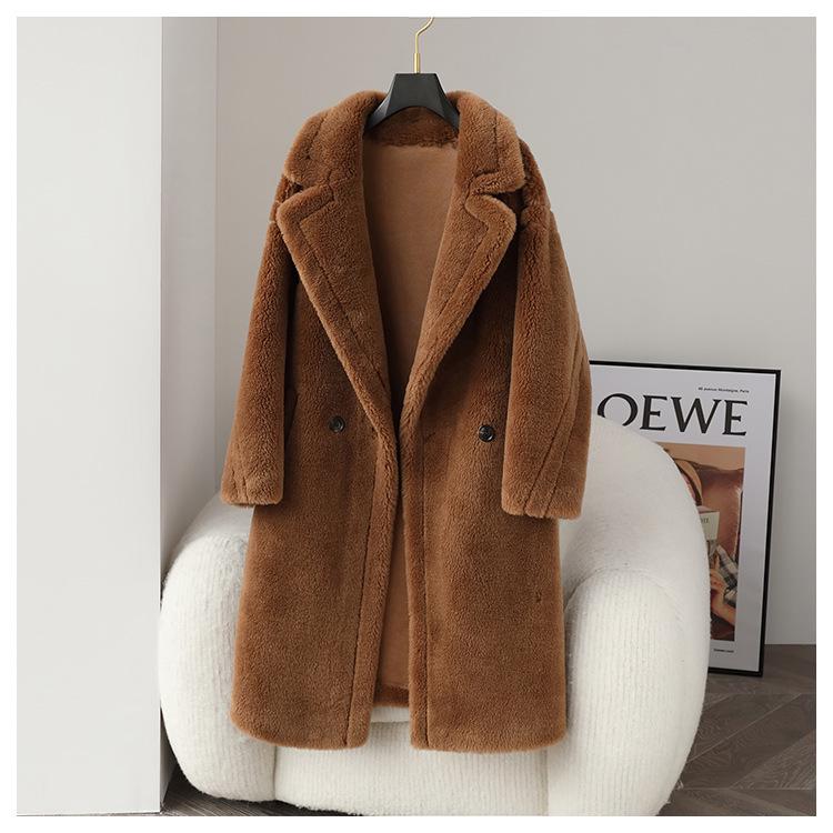 Haining Shearling Fleece Teddy Bear Lambskin Coat