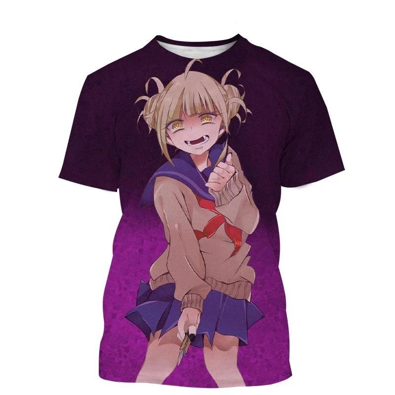 Anime Character Himiko Toga 3D Print Man/ Women Casual Fashion O Neck T-shirts Short Sleeve Tops Fashion Unisex Clothing