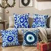 Evil Eye Symbol Art Pillow Case Comfort Sofa Bed Silky Elegant Invisible Zipper Decorative Cushion Cover
