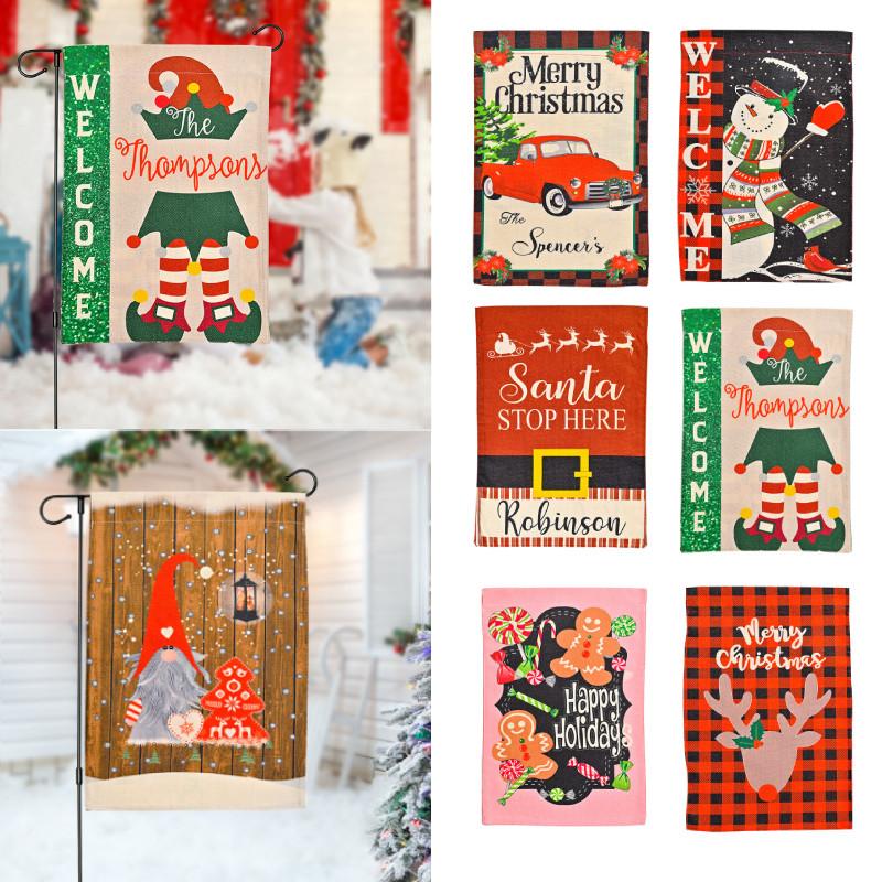 Vibrant Christmas Garden Flags With Cartoon Patterns Perfect For Festive Outdoor Dcor