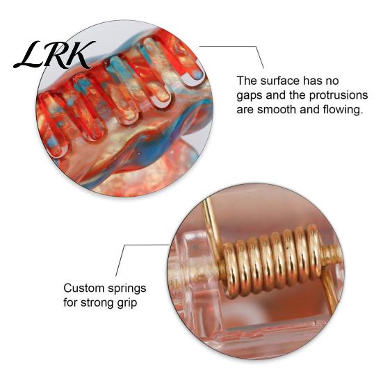 Elastic Metal Core Hair Clip Claw for Women, Crescent Moon Shape Clip, Gradient Color Back Smooth Edge Head Claw, Versatile Accessory Long Short Daily
