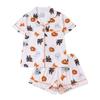 Women's Short Sleeve Pajama Set Two Piece Button Down Top And Shorts Pjs Lounge Set Halloween Sleepwear Outfits