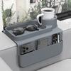 Silicone Couch Cup Holder Tray with Side Pockets Sofa Arm Organizer Couch Armrest Table for Cup Phone Tablet Remote Control