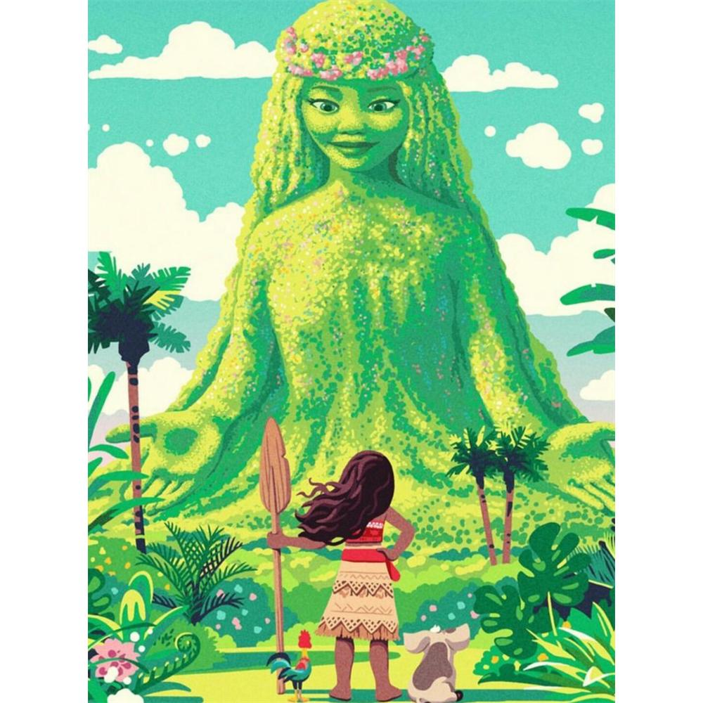 

Disney Diamond Painting 5D DIY Moana and Te Fitis Heart Art Mosaic Embroidery Decoration Cross Stitch Gift Round 20x30cm