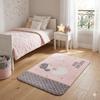 Children's Velvet Rug - EDEN - Little Princess - 45 X 75 Cm - Pink and Grey - 100% Polyester