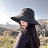 Women's Bucket Hat Cowboy Hat 10cm Wide Brim Fisherman Cap Sunscreen Summer Outdoor Fishing Hiking Sun Hat Retro Windproof Bob