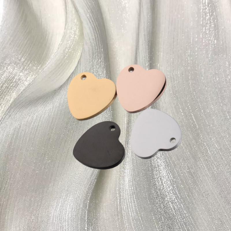 Engravable Peach Heart 15x15mm Stainless Steel Pendant 15mm Smooth