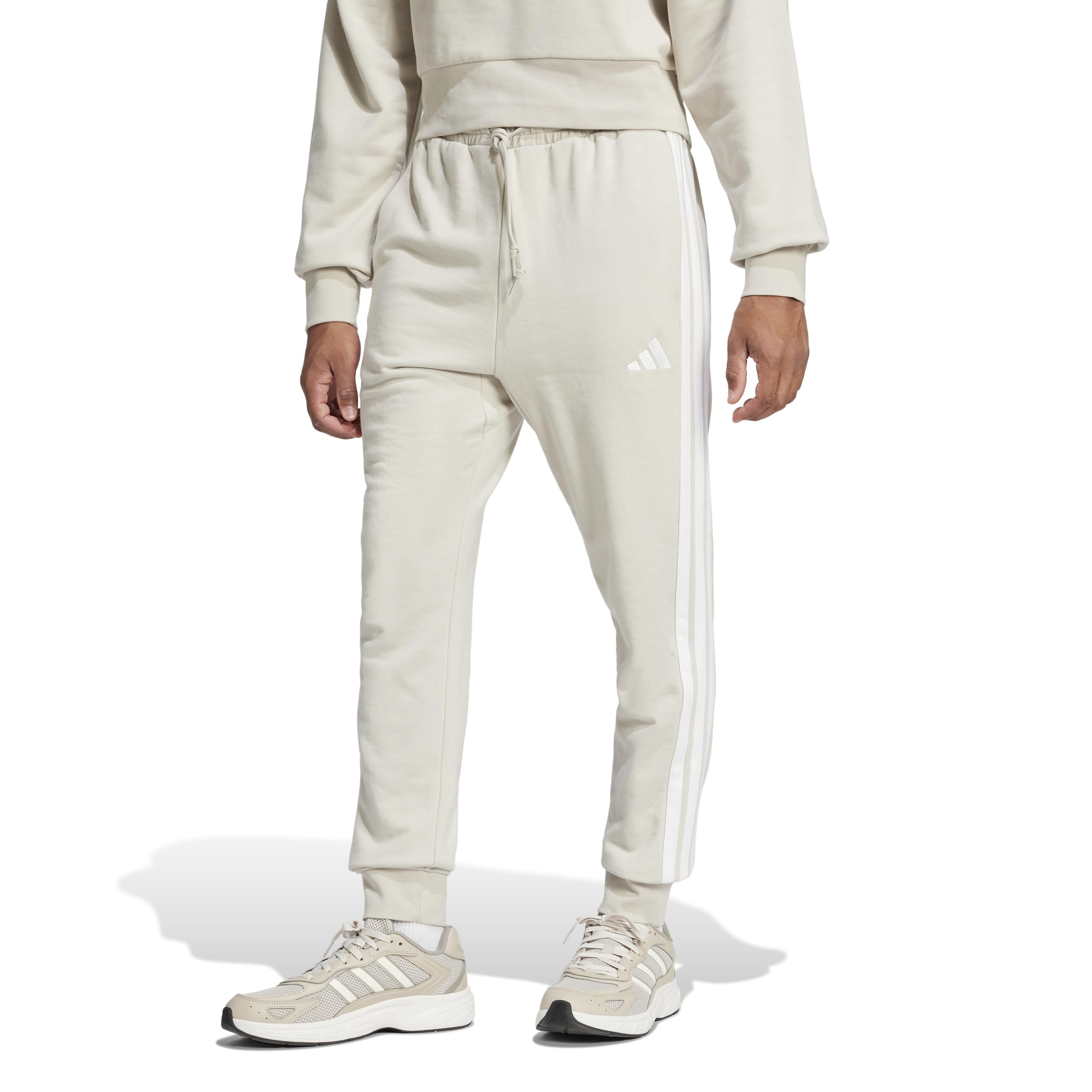 

Adidas KTE95 Essential French Terry Wonder Size XL Men s 3-Stripes Sweatpants, Alumina/White (JE6353),