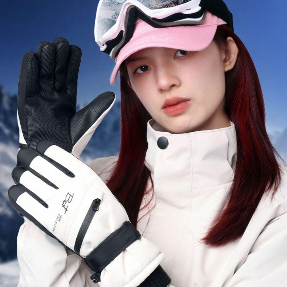 Card Holder Winter Ski Gloves with Storage Bag Thicken Gloves Outdooor