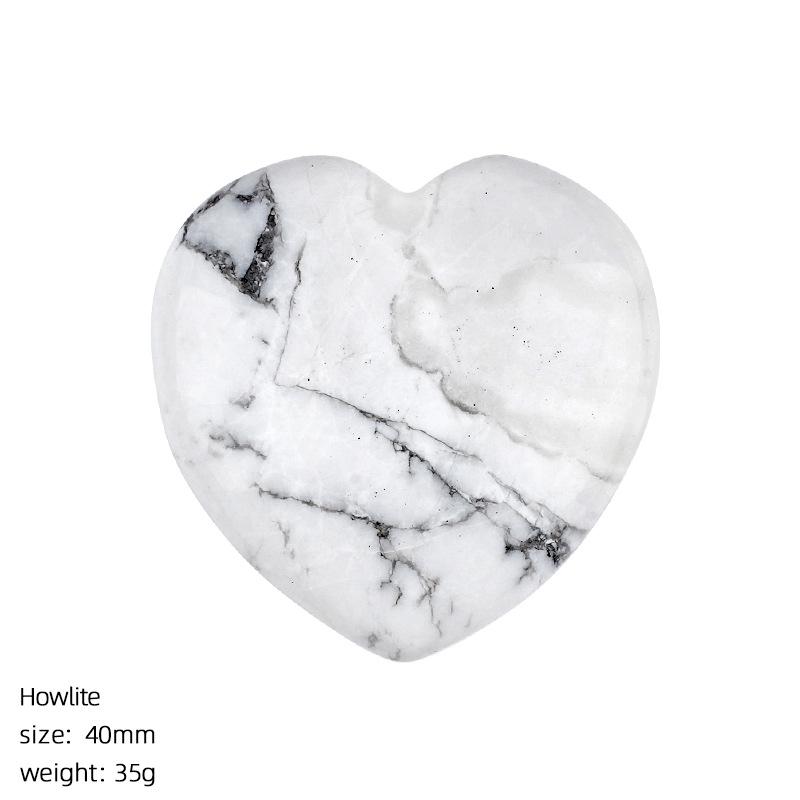 40mm Natural Crystal Large Heart Shape Rock Polished Gemstone Healing Crystals Palm Pocket Stone Quartz Home Decor Ornament Gift