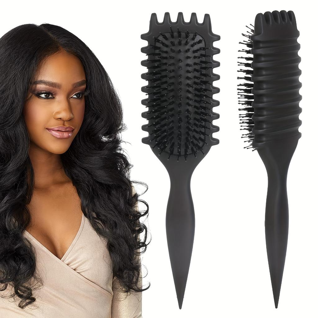 Curly Hair Styling Brush for Women - Ergonomic, Bristle Comb with Comfort Grip Handle for Bouncy Curls & Hairstyles, Curly Hair Brush