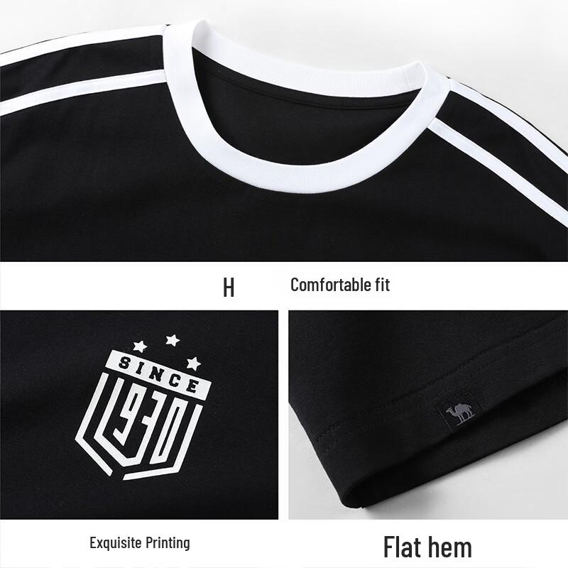 CAMEL Men's Soccer Style Cooling Crew Neck Short Sleeve T-Shirt