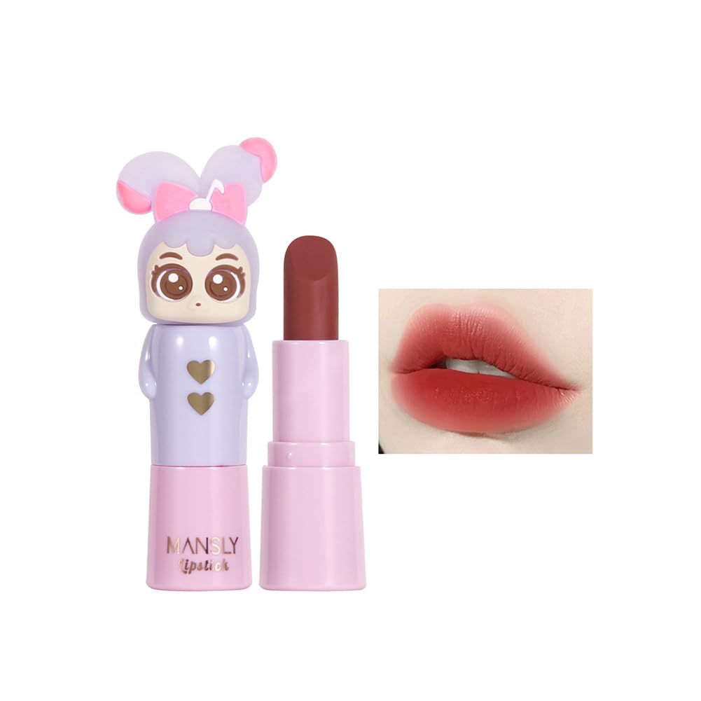 Little Rabbit Spring Outing Song Powder Mist Girl Transparent Fashion Lip Gloss Happy Tour Lipstick, Matte, Color-Resistant, Cup, Heart, Student,