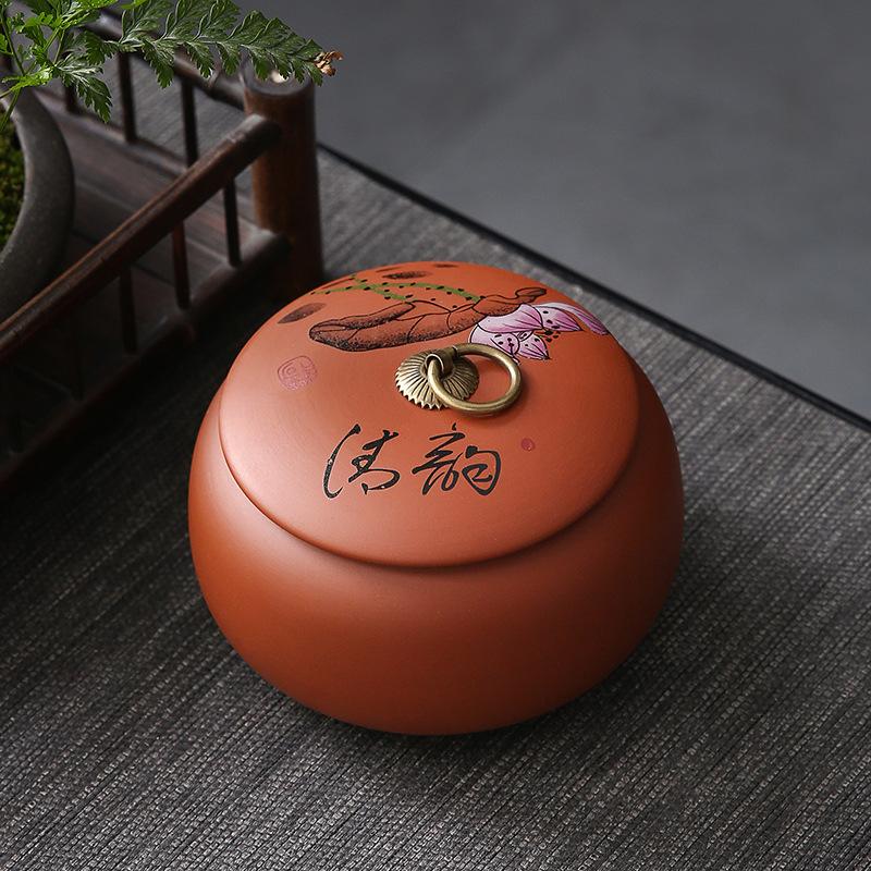 Purple Clay Tea Jar Ceramic white tea big red robe black tea sealed jar ceramic jars Ceramic Coffee candy food storage can