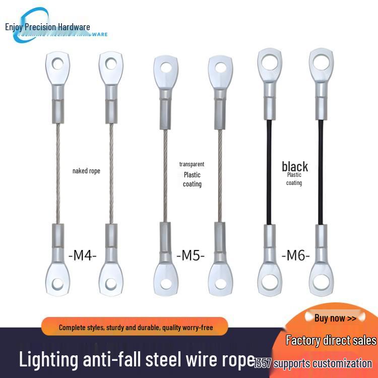 Stainless Steel High Load Crimped Wire Rope with Fish Eye Terminal for Secure Lighting and Sign Hanging
