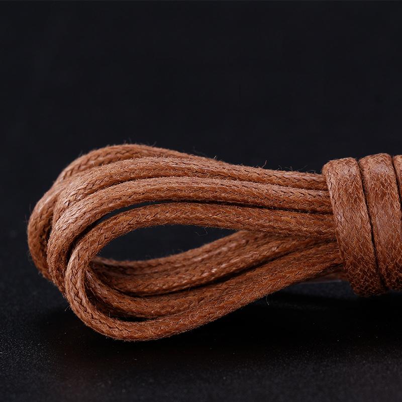 1Pair Cotton Waxed Shoelaces Round Rope Shoe laces Boots Laces for Shoes Waterproof Leather Shoelace 60/80/100/120/140/180cm