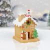 Resin Christmas House Statue Cartoon Christmas Miniature Cookie House Home Office Decorations