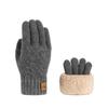 Women's Winter Velvet-Lined Touchscreen Knit Gloves - Cute, Thick, Korean Style, Cold-Proof