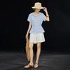 Women's Tencel Blend French Lapel Striped Casual Blouse