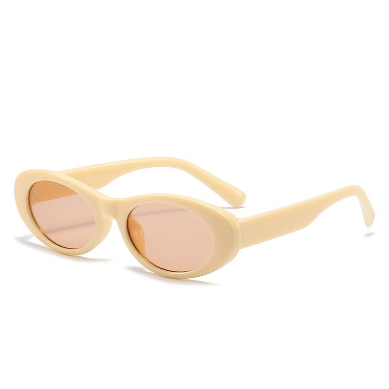 New fashion oval frame sunglasses women's trend street shot glasses European and American retro personality cat eye sunglasses women