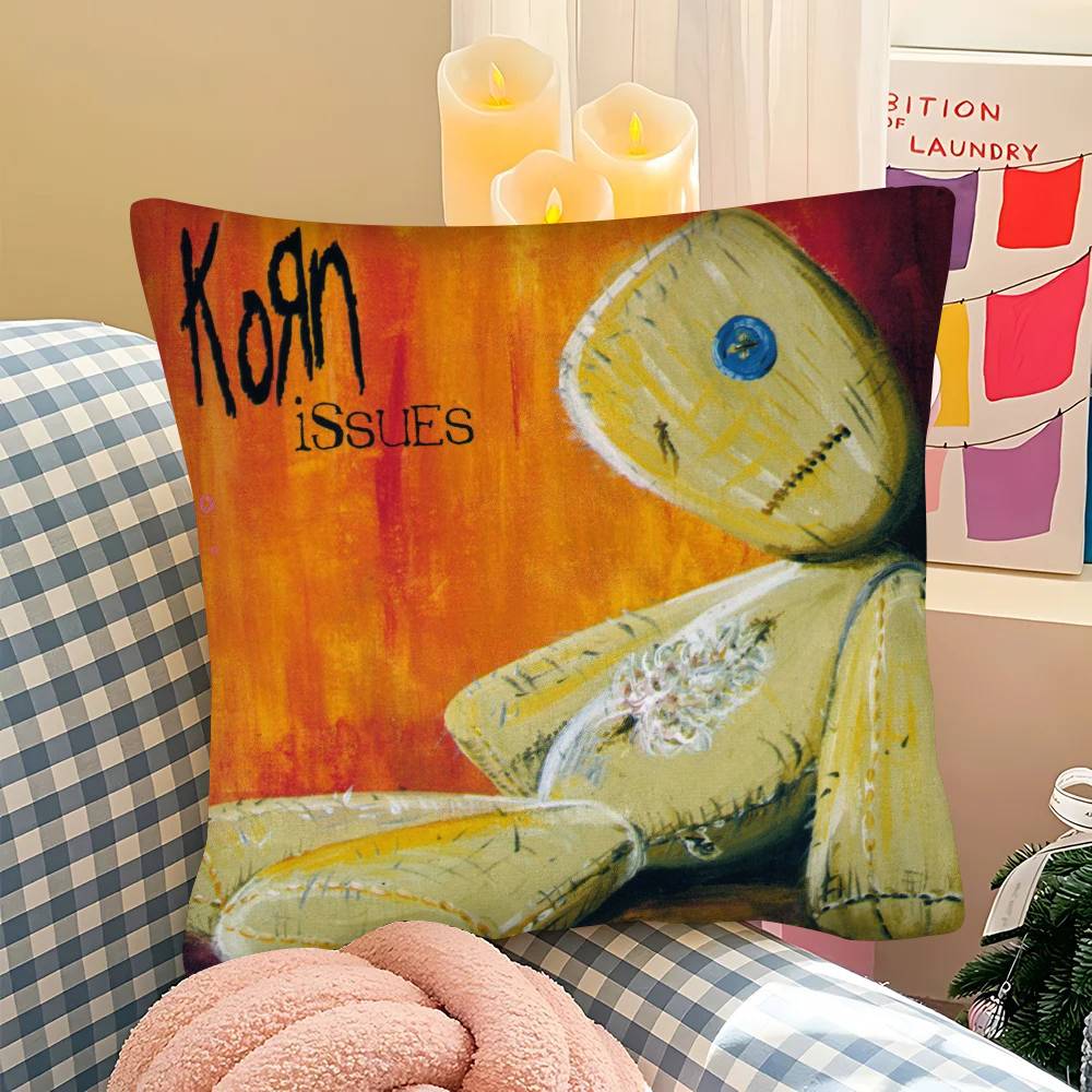 1Pc K-Korn Issues Follow The Leader Pillow Case Fashion Square Pillowcase Bedroom Sofa Room Ins Decoration Leisure