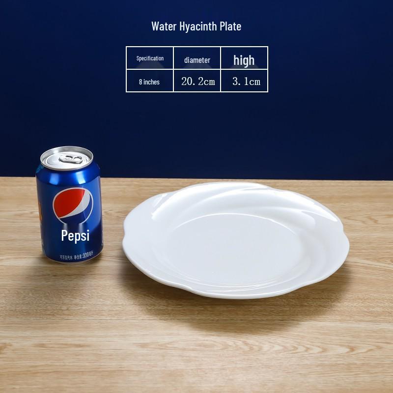 Irregular Shaped White Ceramic Dinner Plate for Restaurants and Hotels