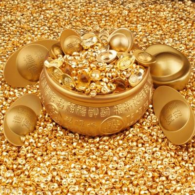 100PCS Gold Mini Gold Dollars Luck Charms Attract Wealth Chinese Feng Shui Ornaments Photo Props Handicrafts
