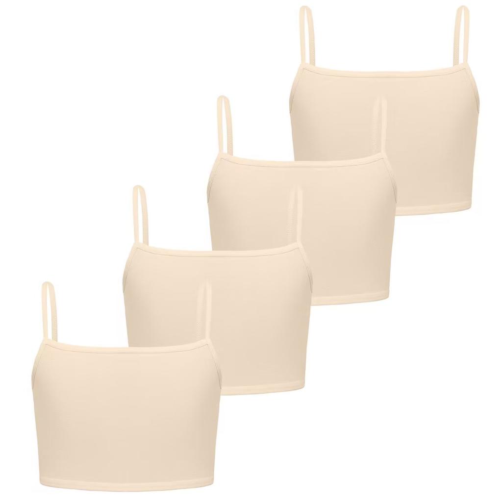 4Pc/lot Teen Kids Lace Vests Young Children's Breast Care Training Bras Solid Color Maiden Cotton Teenage Underwear Tops