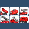 Children's Simulation Alloy Engineering Vehicle Toy Alloy Fire Truck Ladder Truck Model Toy Set Gift Box