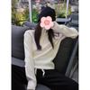 Fashion Half-zipper Turtleneck Women's Sweater Autumn and Winter New Long Sleeve Inner Knitted Pullover Sweaters Elegant Simple Top Clothes 2503