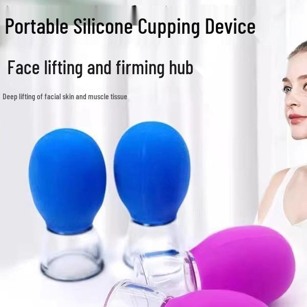 Facial Cupping Device for Face Lifting, Meridian Scraping, and Cupping Massage with Silicone Vacuum Cup